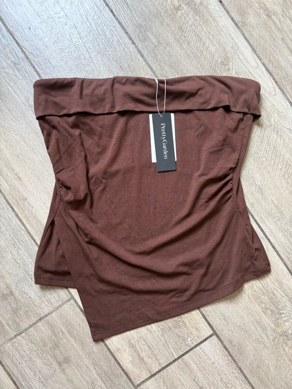 PrettyGarden Strapless Brown Tube Top